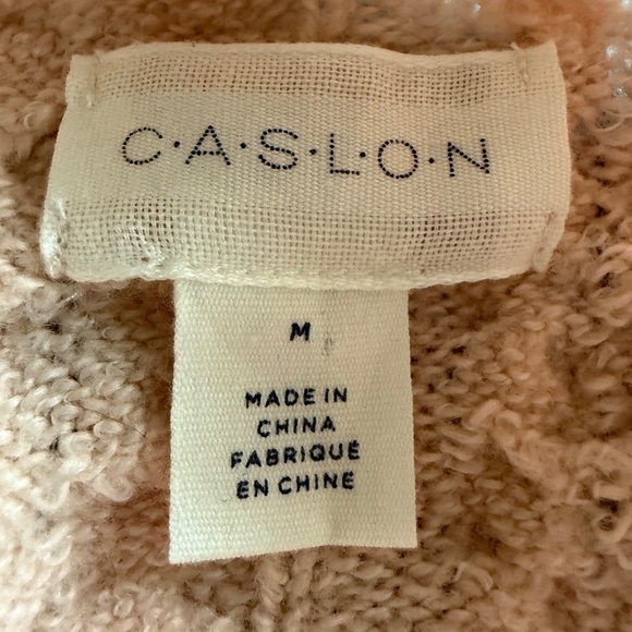 Caslon Pink Cable Knit Crewneck Sweater Size Medium - Picture 7 of 8